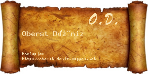 Oberst Döniz névjegykártya